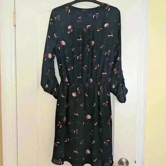 Reitmans size Small navy dress with  pattern drawstring waist - Picture 12 of 13